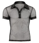 Transparant heren netshirt met wetlook details - Afbeelding 4