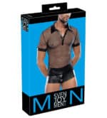 Transparant heren netshirt met wetlook details - Afbeelding 9