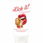 Massage gel aardbeien schuimwijn aroma Lick It 50ml