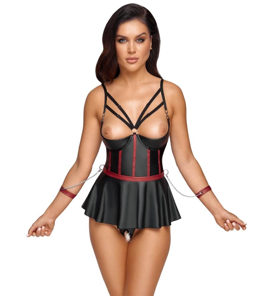 22213301231_1 Soutien-gorge et jupe à volants avec menottes amovibles – Image 1