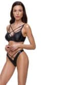 Beugelbeha en Rio-string in Zwarte Matte Look - Afbeelding 2
