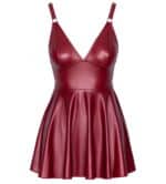 Mini jurkje met verstelbare bandjes in rode matte look - Afbeelding 4