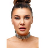 Collier en Cuir avec Triple Chaîne Métallique – Image 2