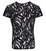 T-shirt homme noir transparent à effet dévoré – Image 6