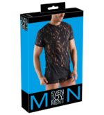 T-shirt homme noir transparent à effet dévoré – Image 5