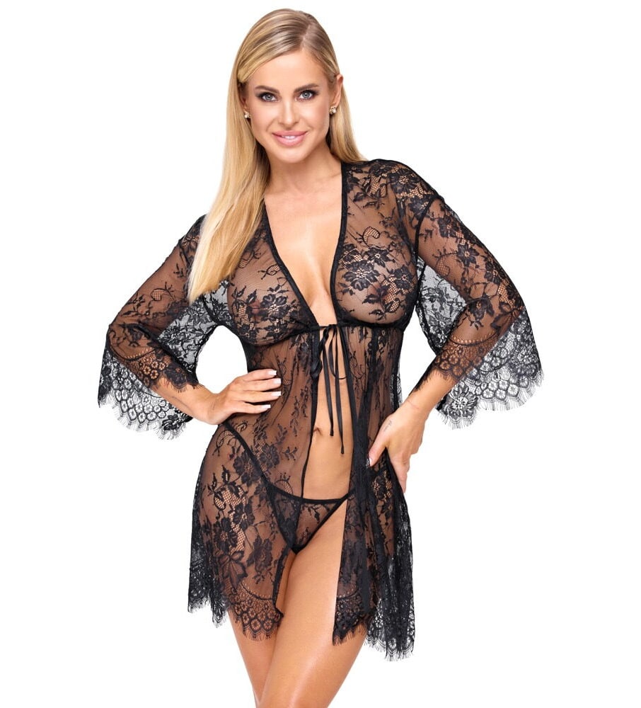 27607111111_3 Transparante kanten kimono
