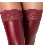 Bordeaux Wetlook Hold-up Kousen zonder Voet - Afbeelding 3