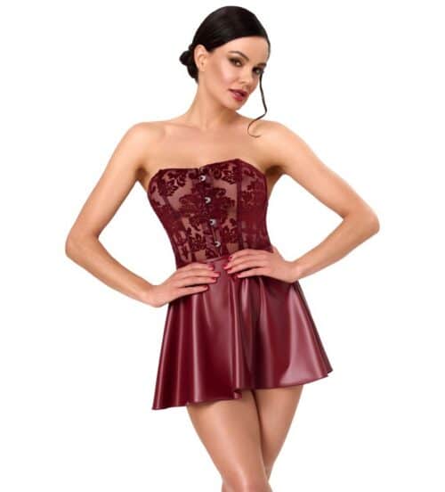 Strapless mini jurk