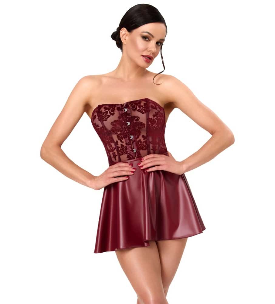 Strapless mini jurk