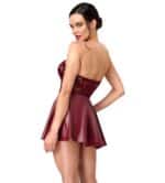 Mini-robe bustier bordeaux effet corset – Image 3