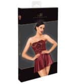 Mini-robe bustier bordeaux effet corset – Image 7