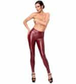 Bordeaux Wetlook Legging met Rits - Afbeelding 2