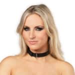 Leren halsband met D-ring