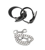 Menottes BDSM en cuir véritable avec chaîne amovible – Image 4