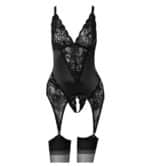 Bustier van Satijn en Kant met Jarretels - Afbeelding 8