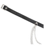 Collier choker en cuir avec chaînes argentées. – Image 2